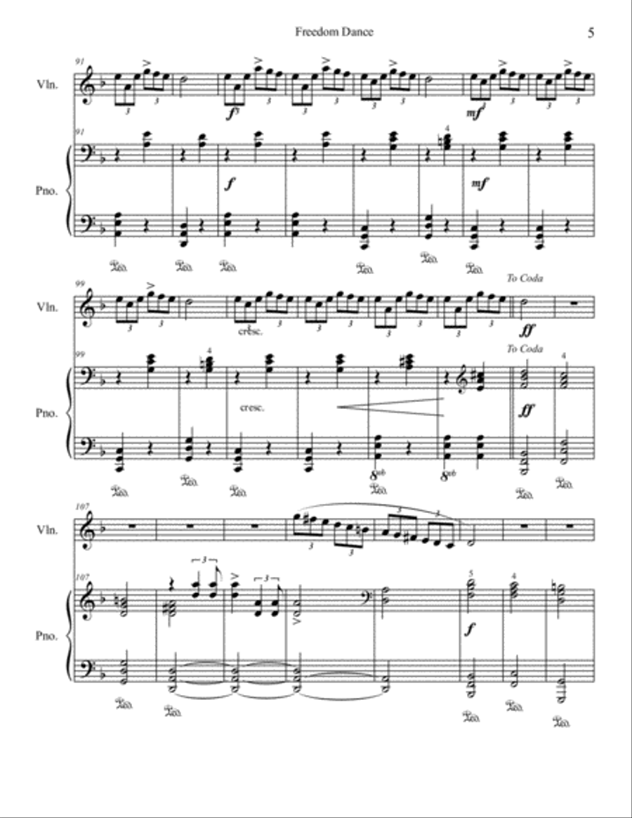 Freedom Dance Violin Solo scores gallery preview page 5