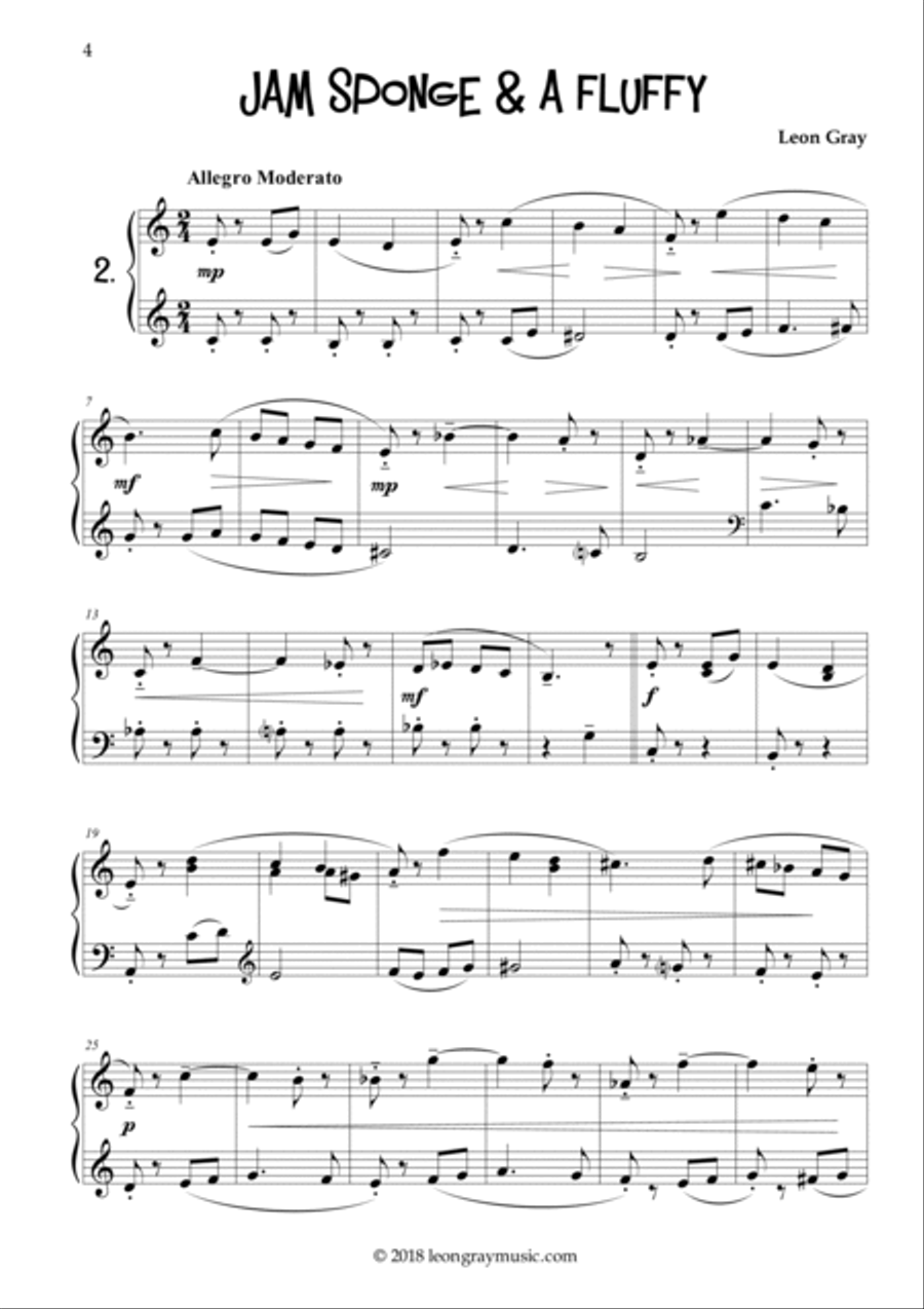 Jam Sponge & a Fluffy (No. 2), Dottystripe Lane © 2019 Leon Gray Piano Solo scores gallery preview page 2