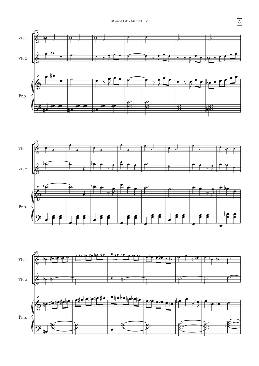 Married Life String Duet scores gallery preview page 6