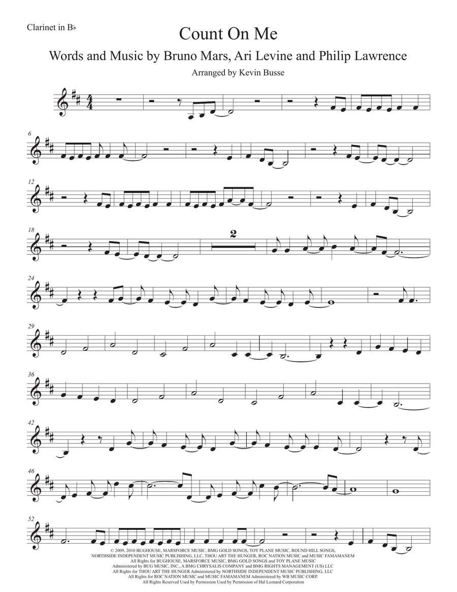 Count On Me Count On Me Clarinet Solo scores gallery preview page 1