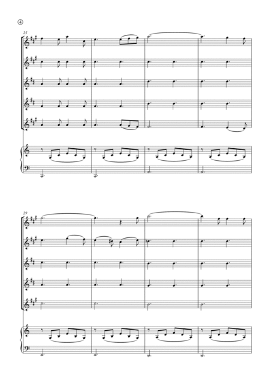 Oh Holy night Saxophone Quintet scores gallery preview page 4