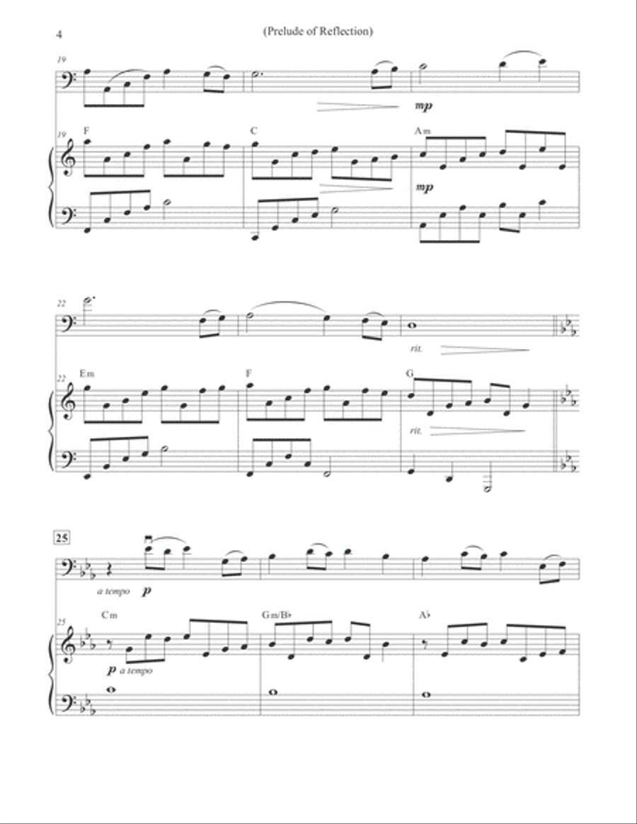 Prelude of Reflection - Cello & Piano Piano scores gallery preview page 4