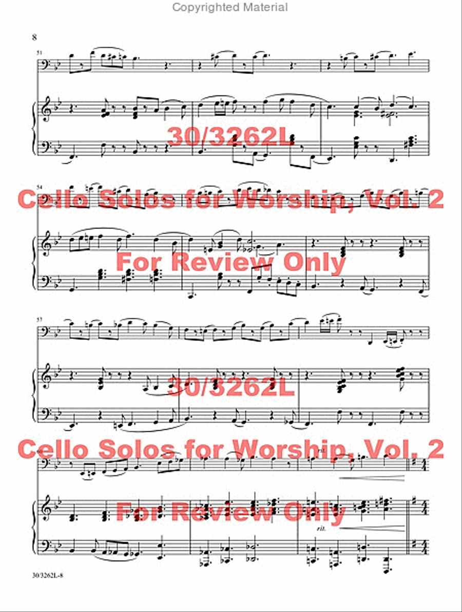 Cello Solos for Worship, Vol. 2 Piano scores gallery preview page 6