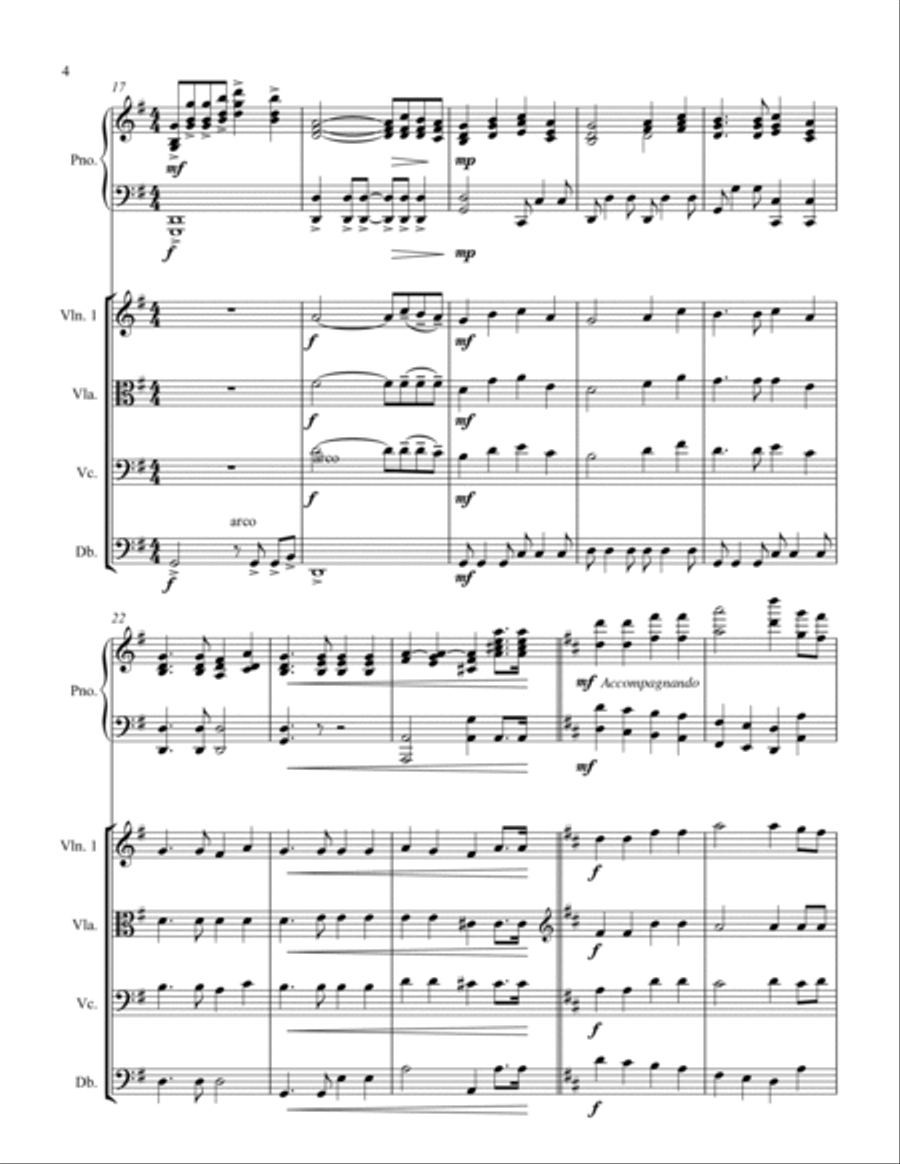 The National Anthem of South Africa, Nkosi Sikelel' iAfrika (Piano Quintet) Piano Quintet scores gallery preview page 4