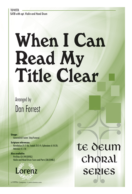 When I Can Read My Title Clear