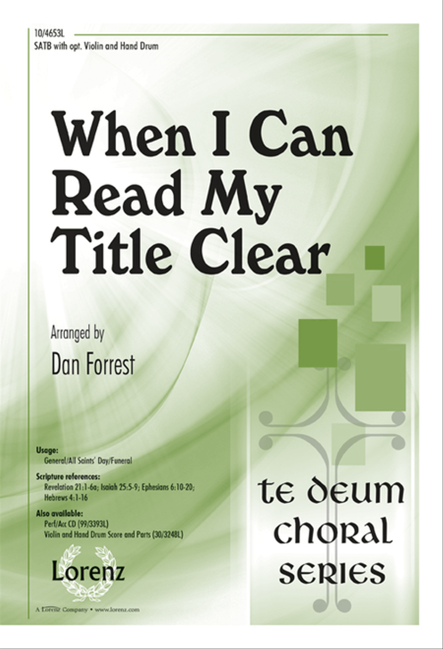 When I Can Read My Title Clear 4-Part scores gallery preview page 1