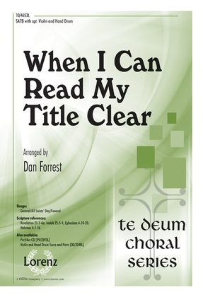 Book cover for When I Can Read My Title Clear