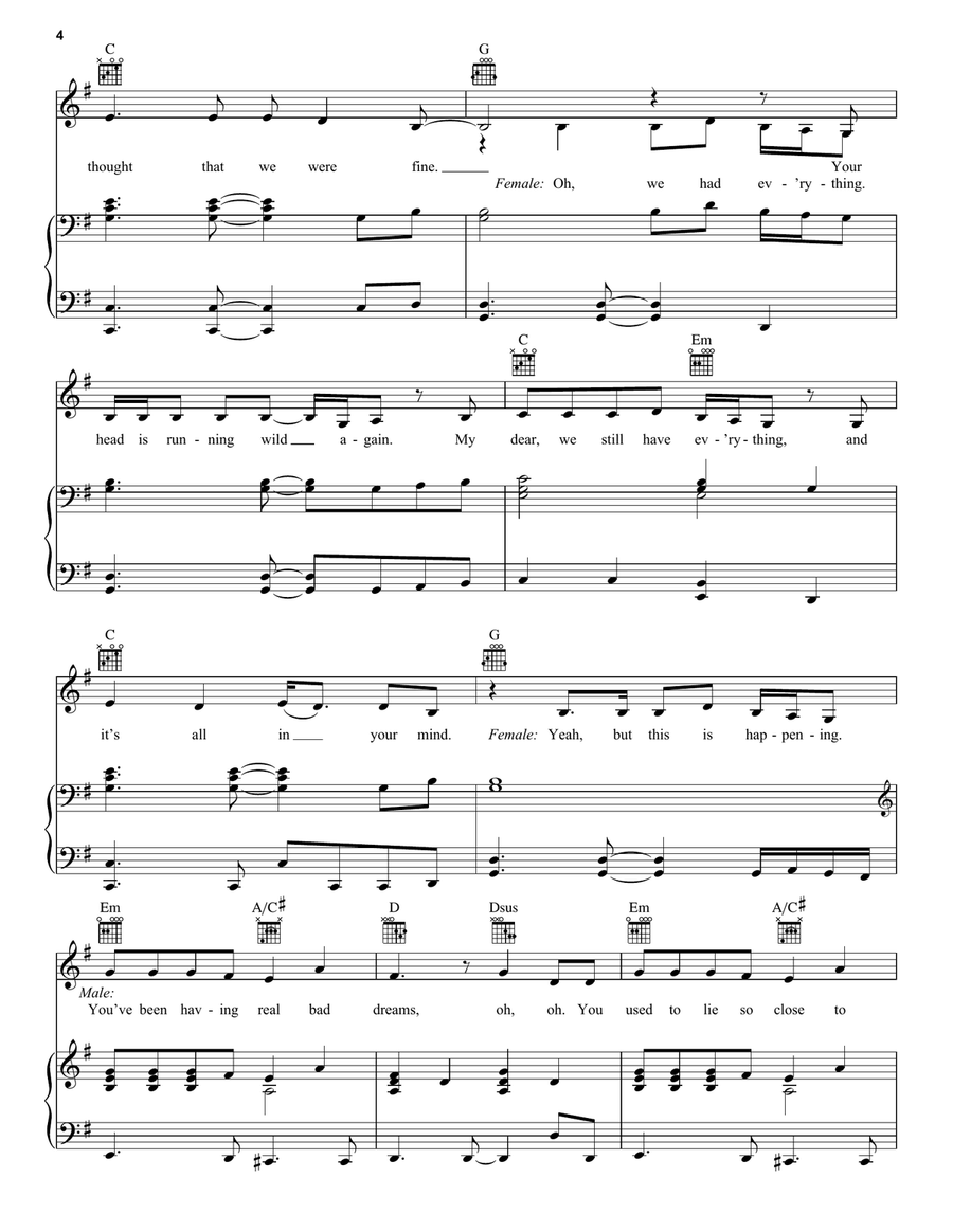 Just Give Me A Reason (feat. Nate Ruess) Piano, Vocal scores gallery preview page 4