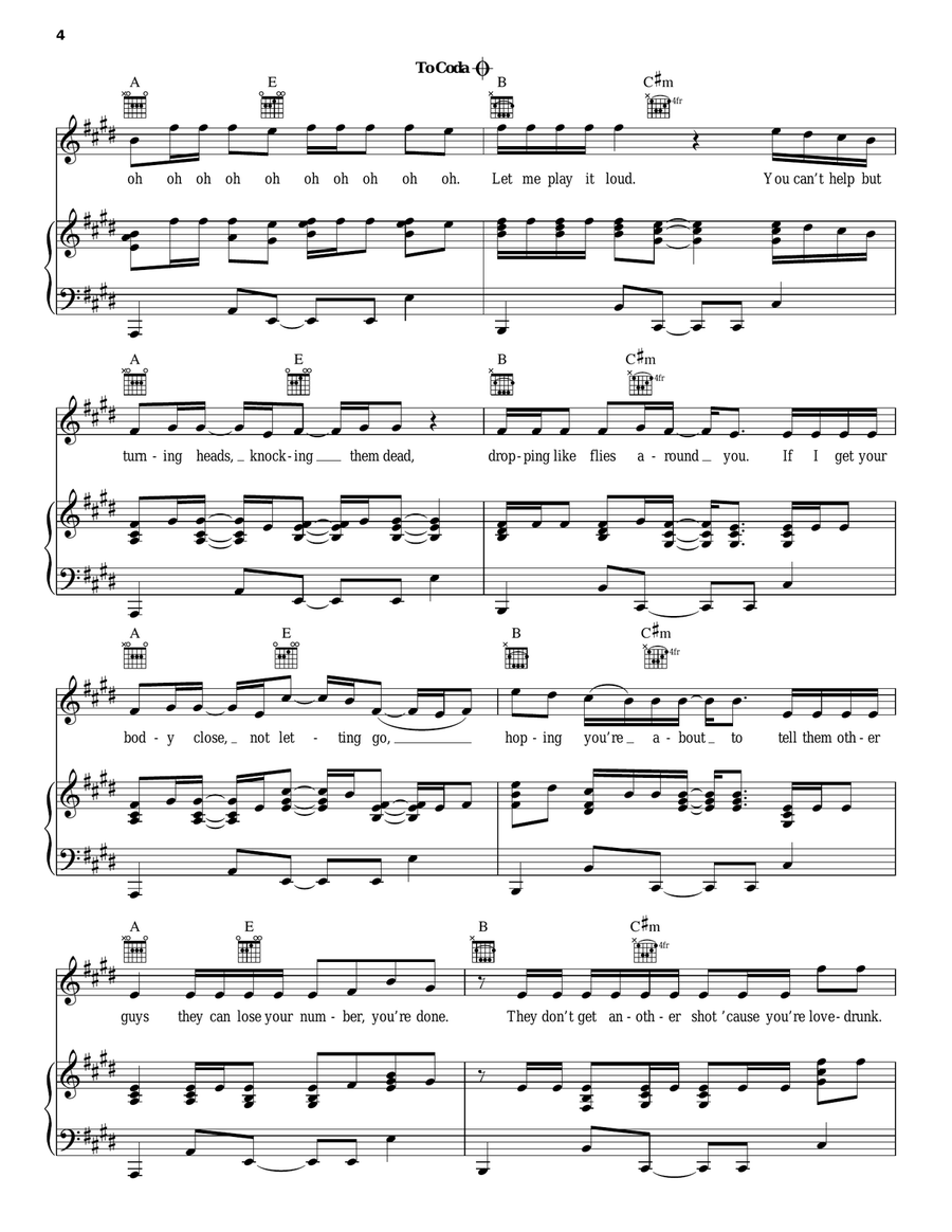 It Girl Piano, Vocal, Guitar scores gallery preview page 4