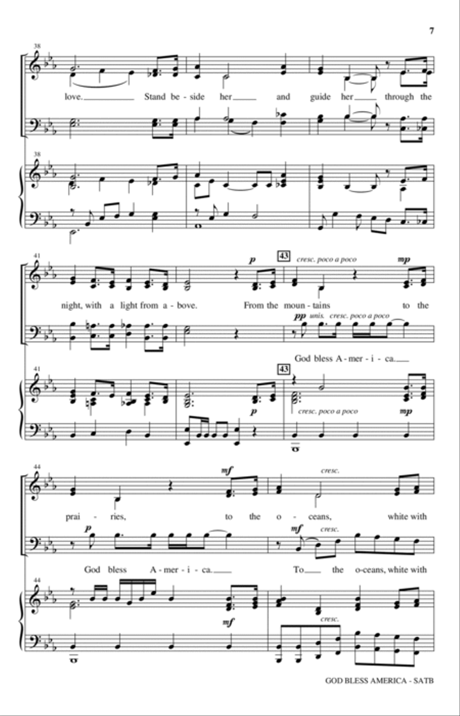 God Bless America (arr. Joseph M. Martin) 4-Part scores gallery preview page 5