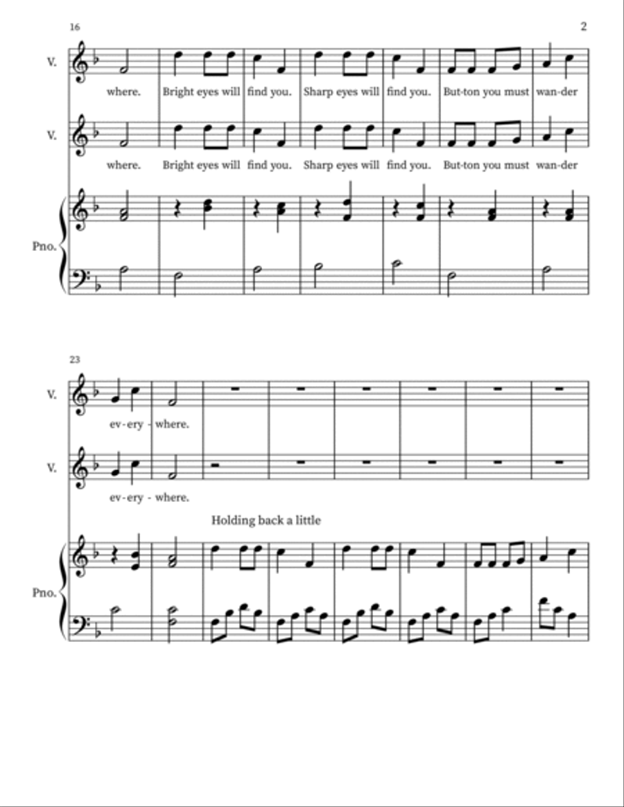 Button You Must Wander Voice scores gallery preview page 2