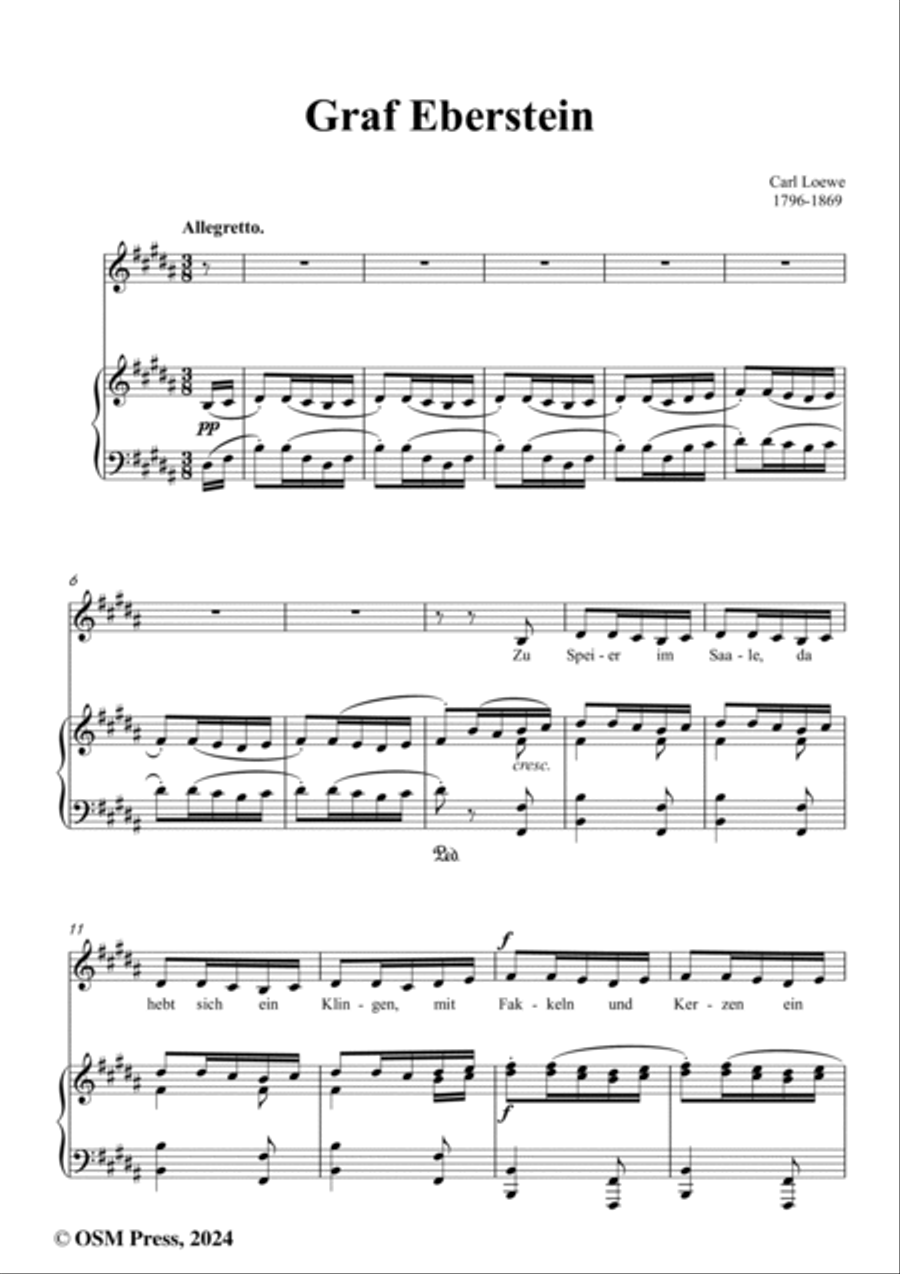 C. Loewe-Graf Eberstein(Zu Speier im Saale da hebt sich ein Klingen),in B Major Voice scores gallery preview page 2