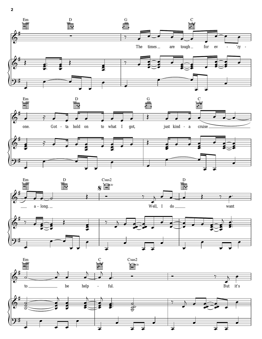Hands Piano, Vocal, Guitar scores gallery preview page 2