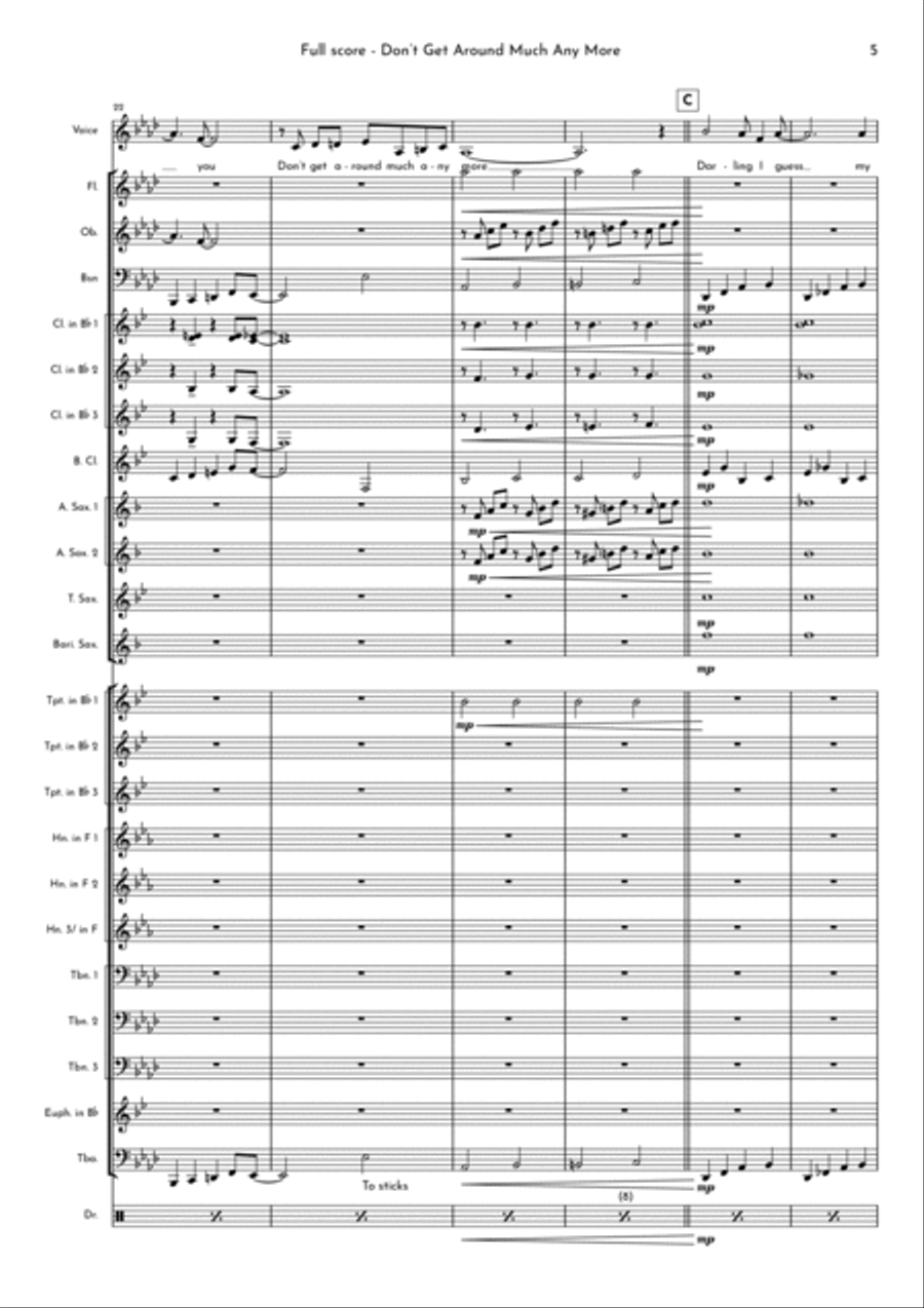 Don't Get Around Much Anymore Concert Band scores gallery preview page 5