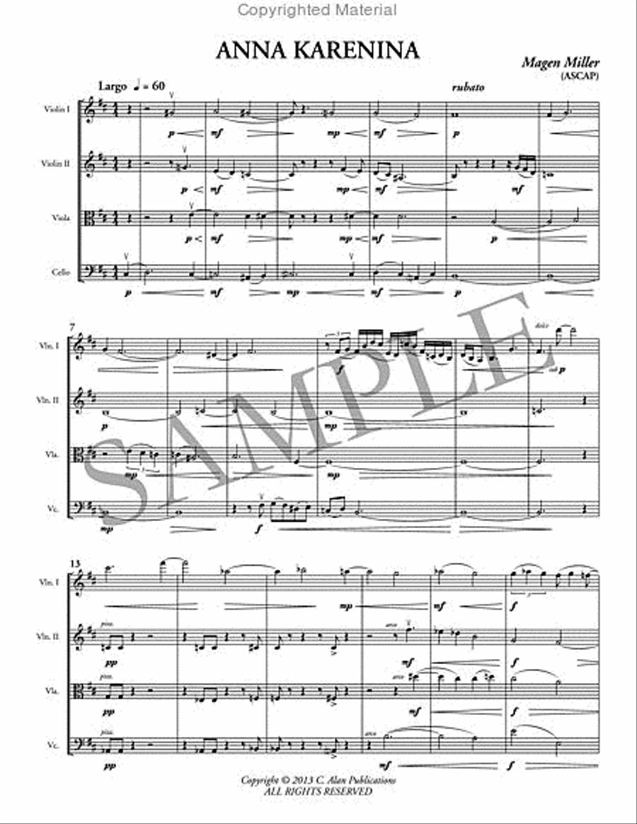 Anna Karenina String Quartet scores gallery preview page 2