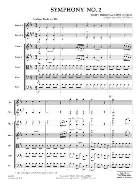 Symphony No. 2 (arr. Jamin Hoffman) - Conductor Score (Full Score)