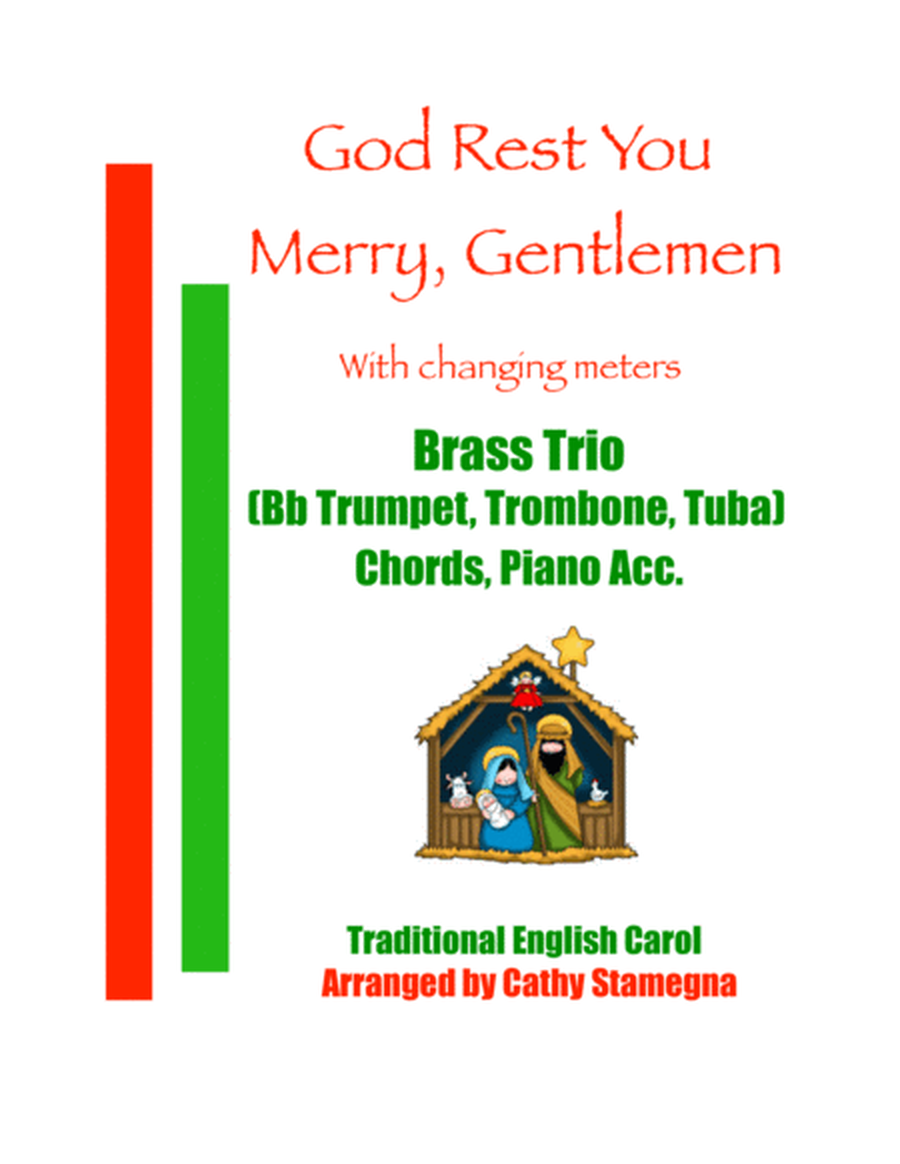 God Rest You Merry, Gentlemen - Brass Trio (Bb Trumpet, Trombone, Tuba) (Chords, Piano Acc.) image number null