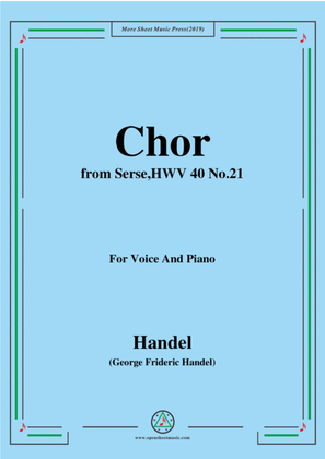 Book cover for Handel-Chor,from Serse HWV 40 No.21,for Voice&Piano