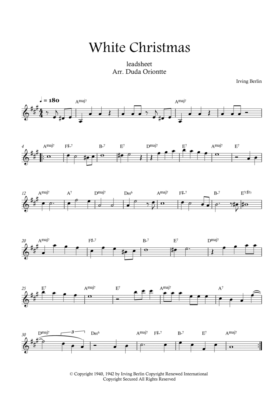 White Christmas Easy Piano scores gallery preview page 1