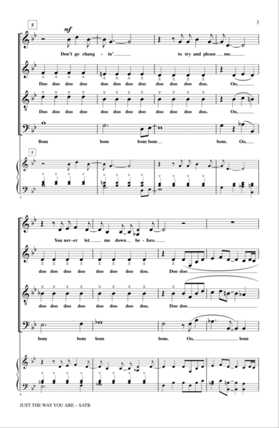 Just The Way You Are 4-Part scores gallery preview page 2