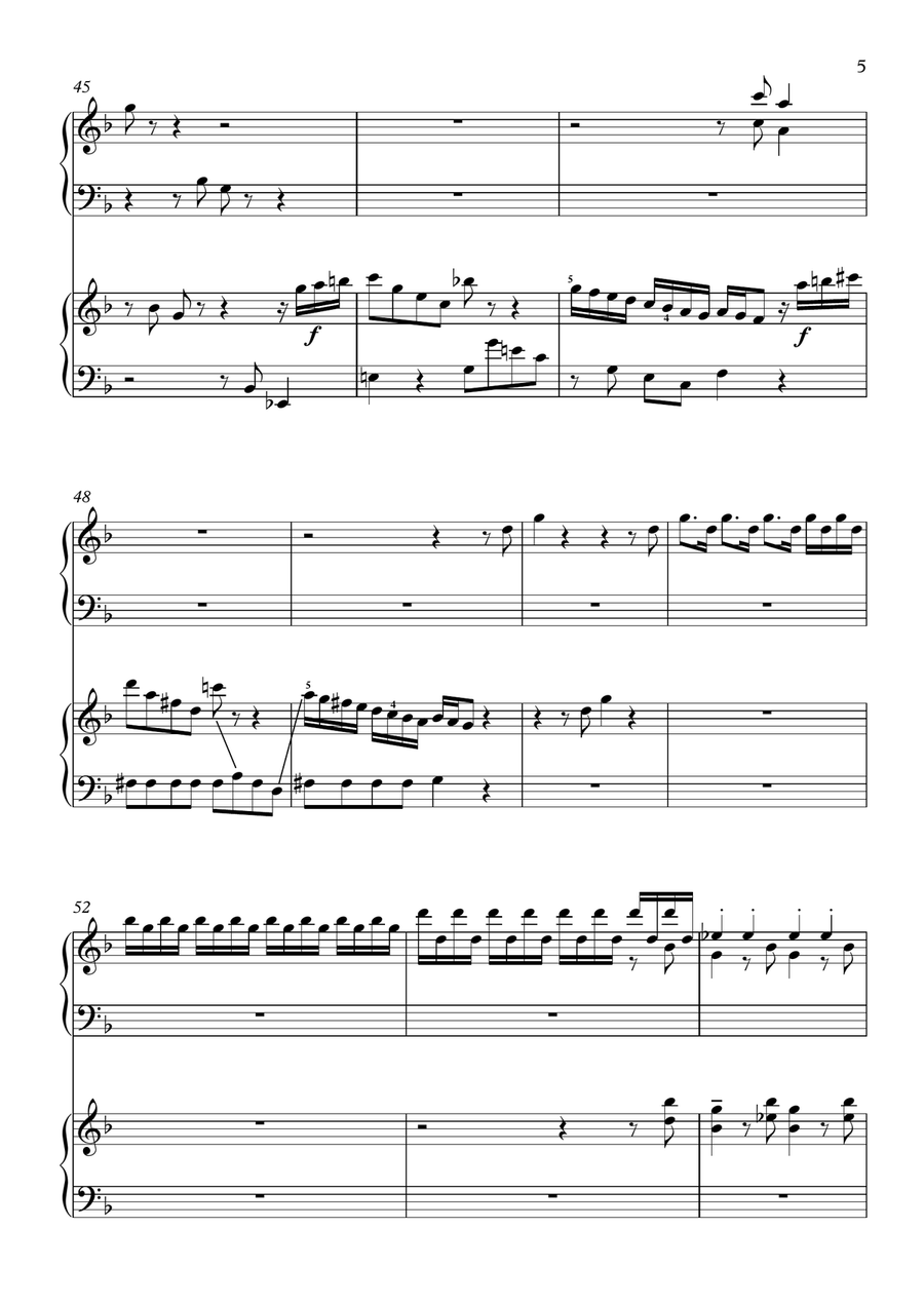The Cuckoo and the Nightingale (G.F. Handel) - Organ-piano duet Organ Accompaniment scores gallery preview page 5