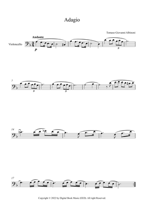 Book cover for Adagio (In G Minor) - Tomaso Giovanni Albinoni (Cello)