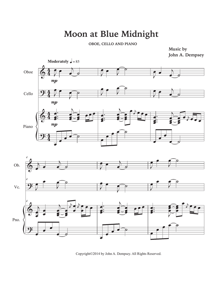 Moon at Blue Midnight (Trio for Oboe, Cello and Piano) Small Ensemble scores gallery preview page 5