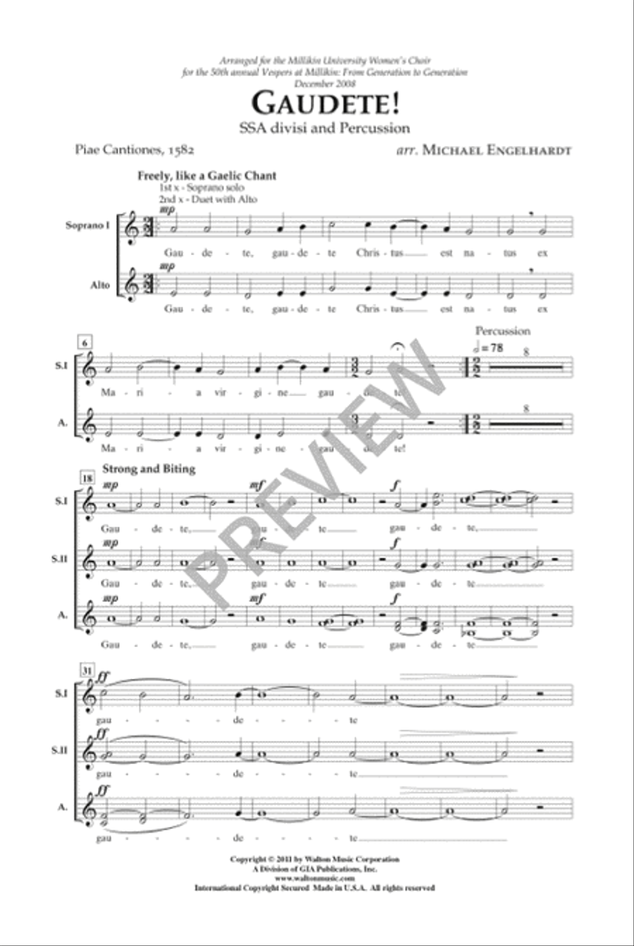 Gaudete! - SSA (Vocal Score) SSA scores gallery preview page 2
