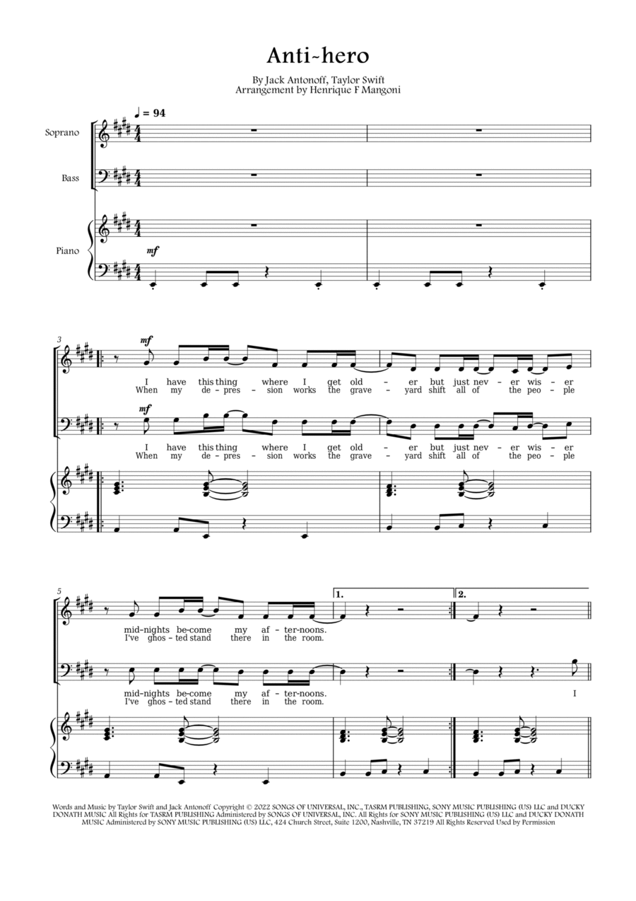 Anti-hero 2-Part scores gallery preview page 1
