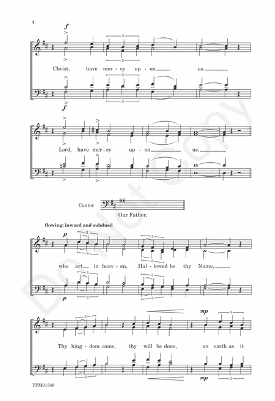 Preces and Responses from Evening Service in A 4-Part scores gallery preview page 7
