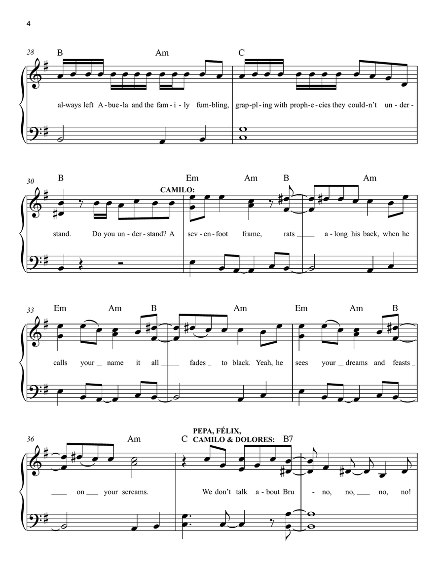 We Don't Talk About Bruno (from Encanto) - Easy Piano Easy Piano scores gallery preview page 4