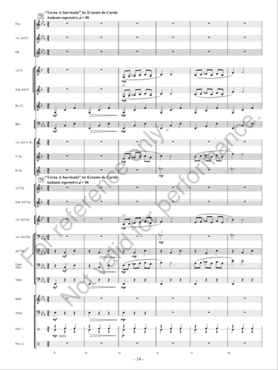 Canzoni D'Amore Concert Band scores gallery preview page 15