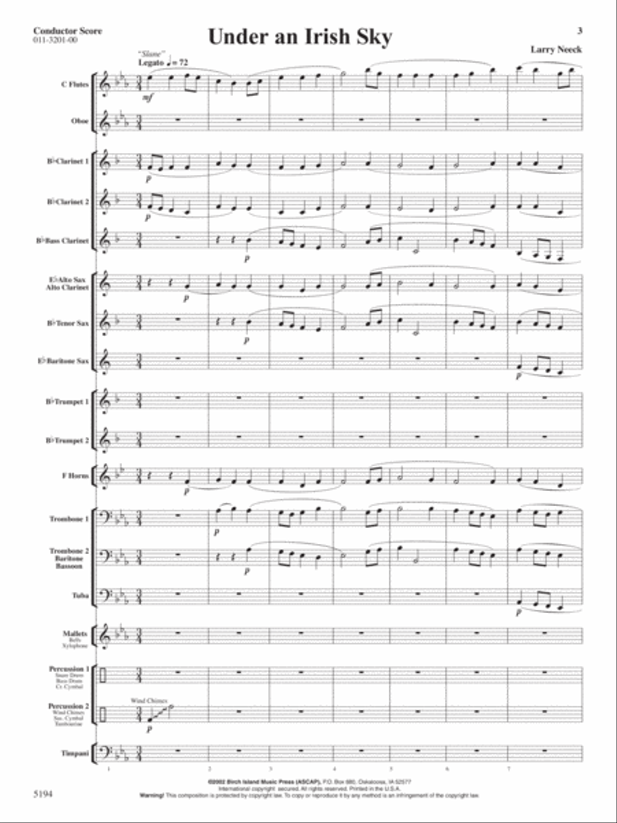 Under An Irish Sky Concert Band scores gallery preview page 2