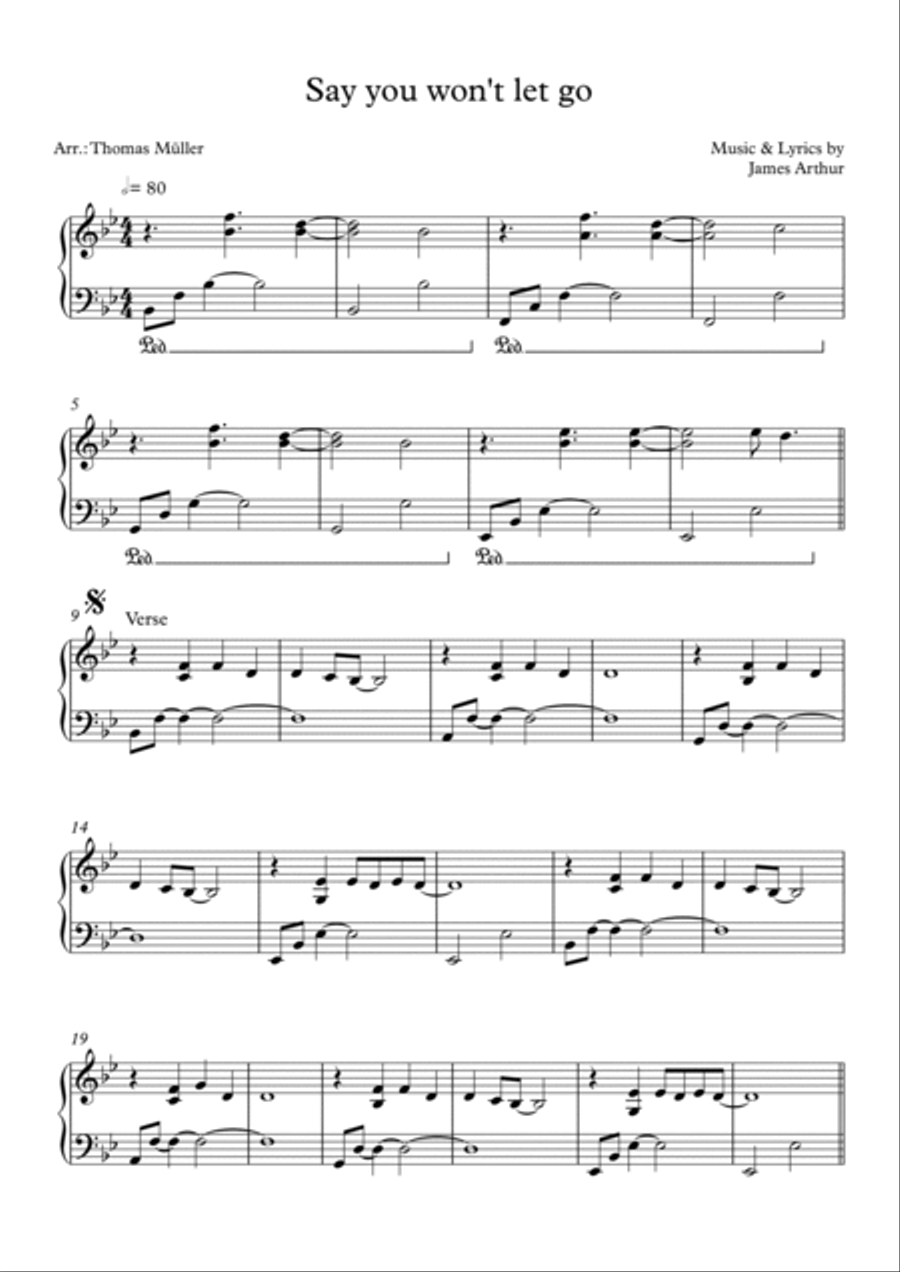 Say You Won't Let Go Say You Won't Let Go Piano Solo scores gallery preview page 1