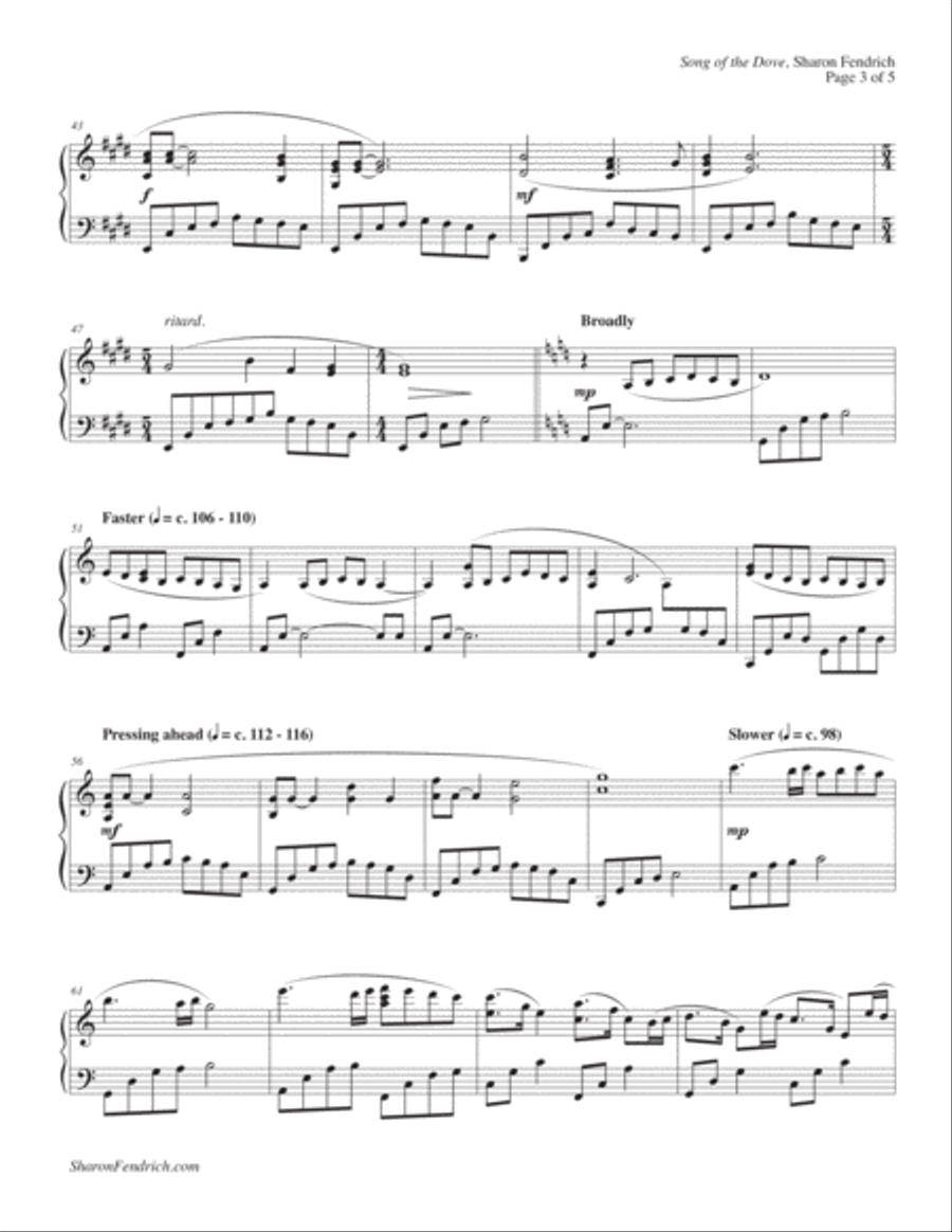 Song of the Dove Piano Solo scores gallery preview page 3