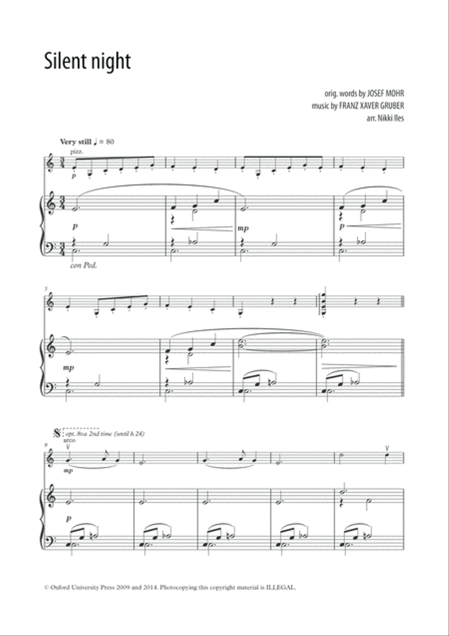 Silent Night Violin Solo scores gallery preview page 2