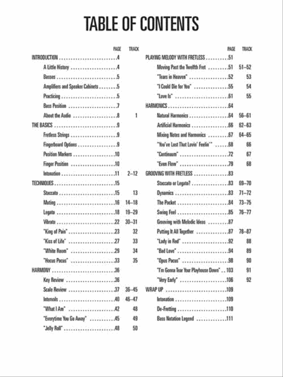 Fretless Bass Fretless Bass Bass Guitar Tablature scores gallery preview page 2