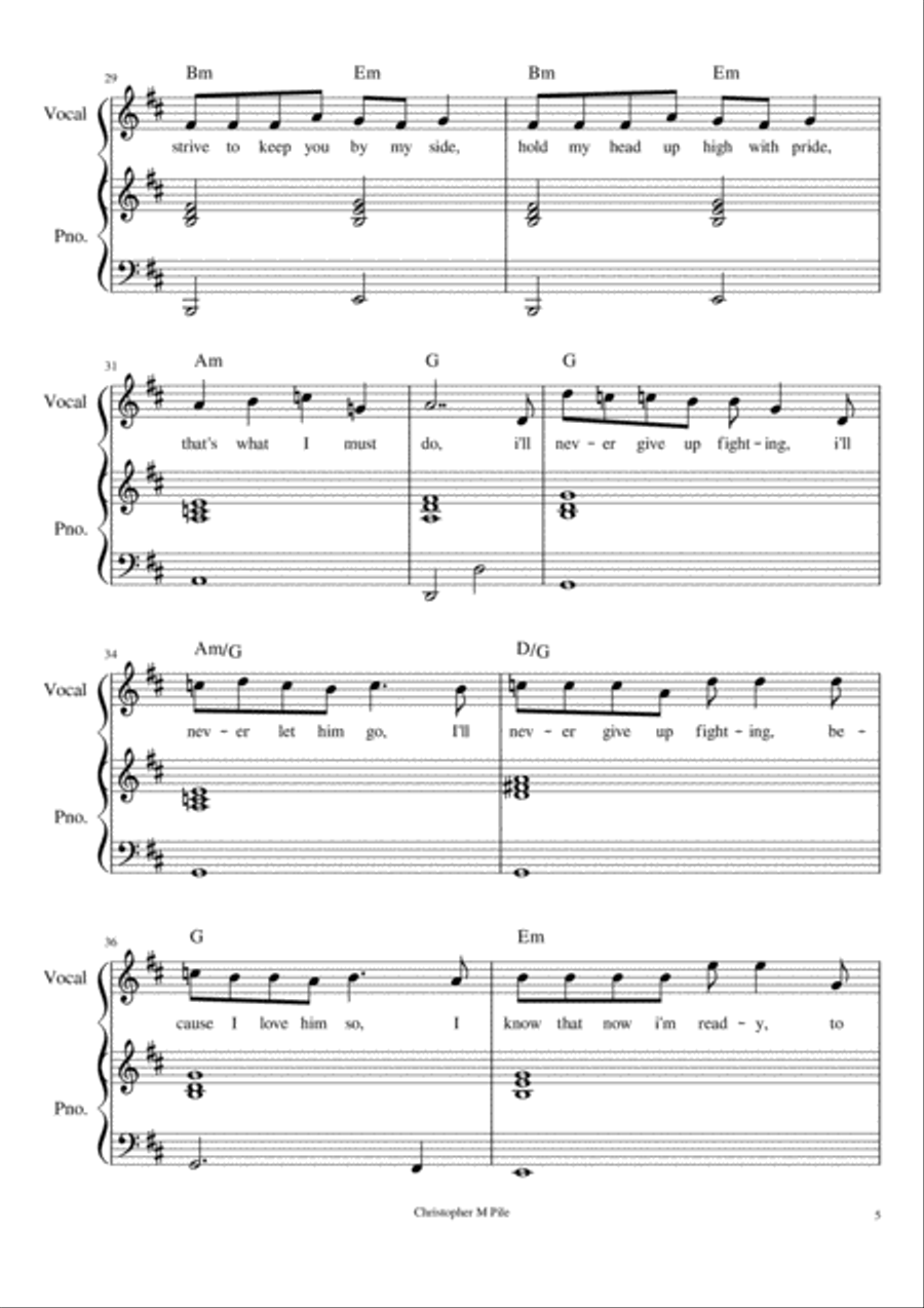 I Don't Know What To Say To Him Voice scores gallery preview page 5