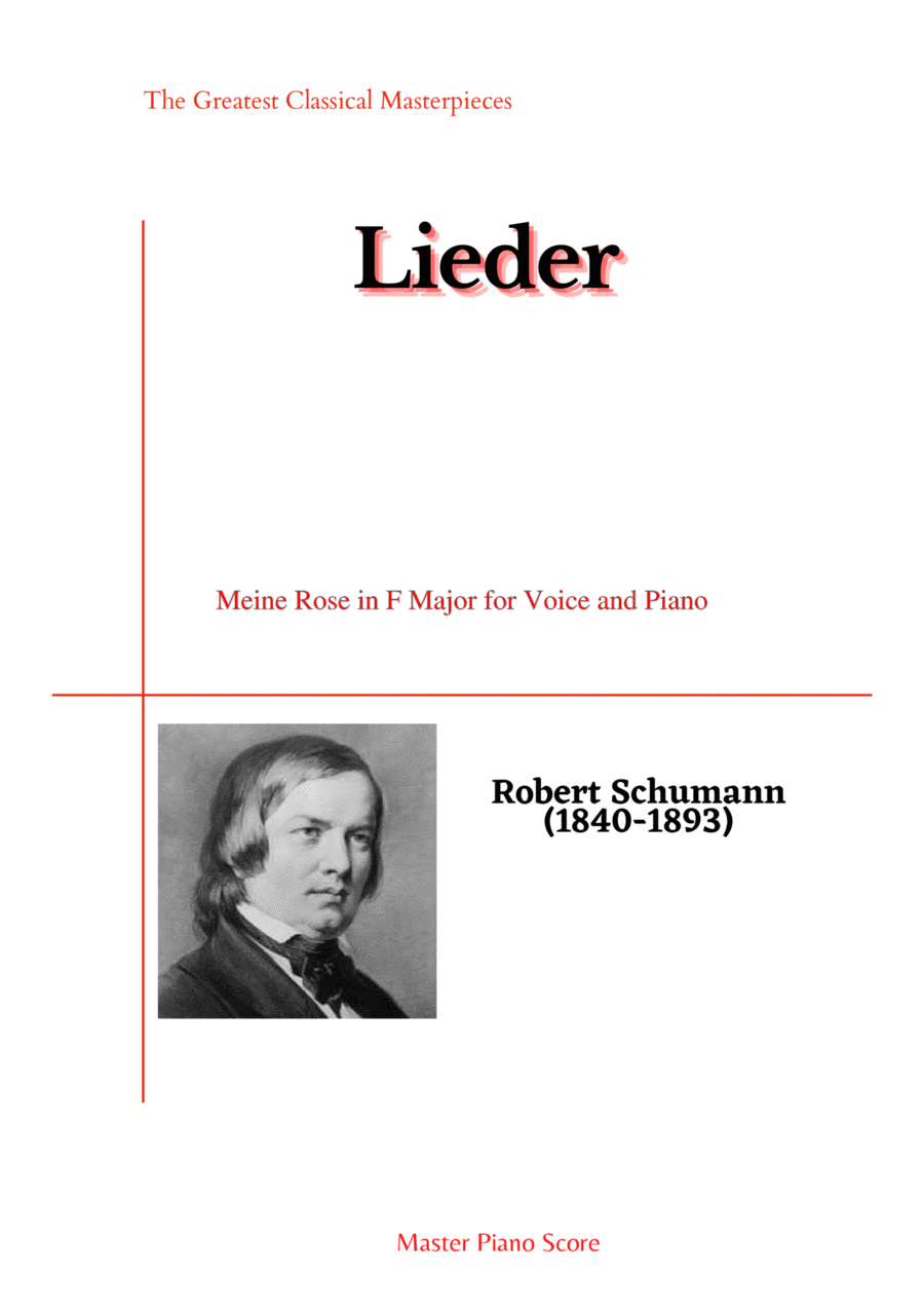 Schumann-Meine Rose in F Major for Voice and Piano Voice Solo scores gallery preview page 1