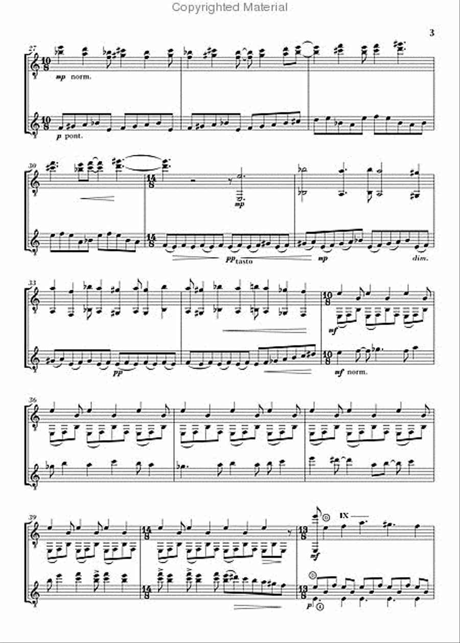 Tres Homenajes Húngaros (Three Hungarian Tributes) Guitar Ensemble scores gallery preview page 2