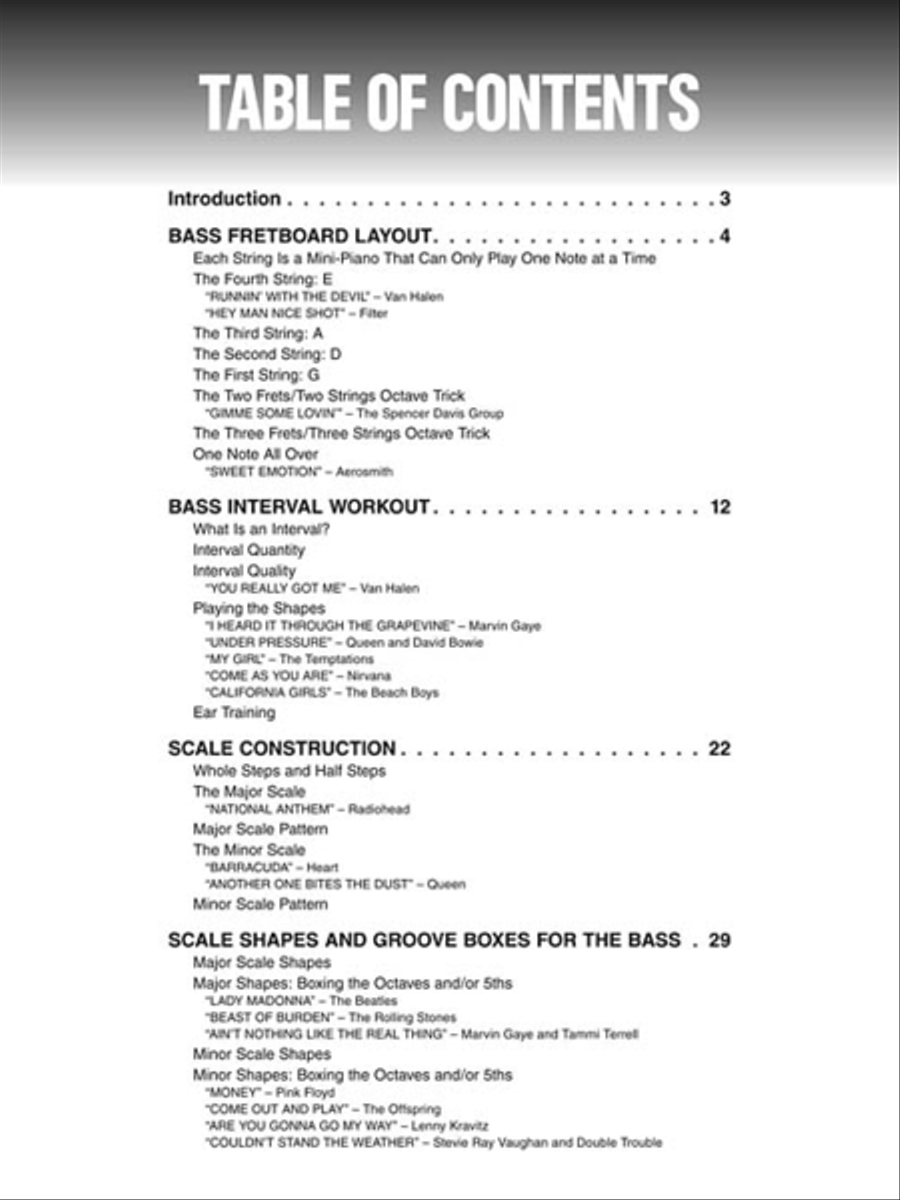 Bass Fretboard Theory - At a Glance Bass Guitar Tablature scores gallery preview page 3