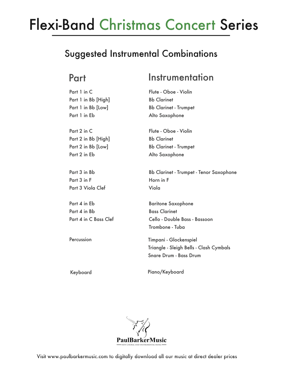 Silent Night (Flexible Instrumentation) Concert Band scores gallery preview page 3