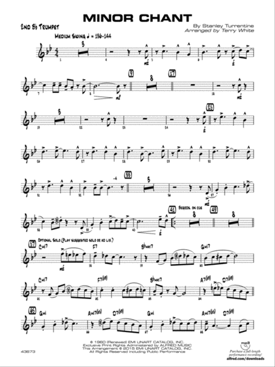 Minor Chant: 2nd B-flat Trumpet Jazz Ensemble scores gallery preview page 1