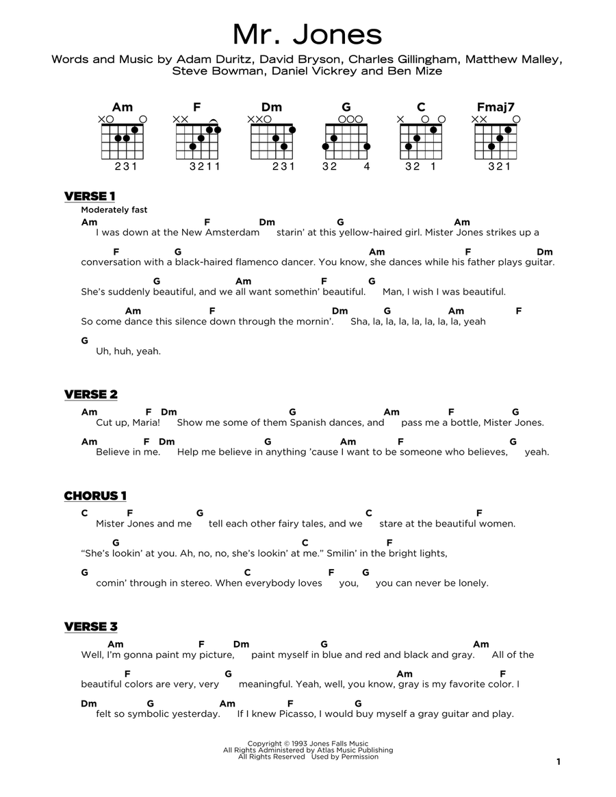 Mr. Jones Acoustic Guitar scores gallery preview page 1