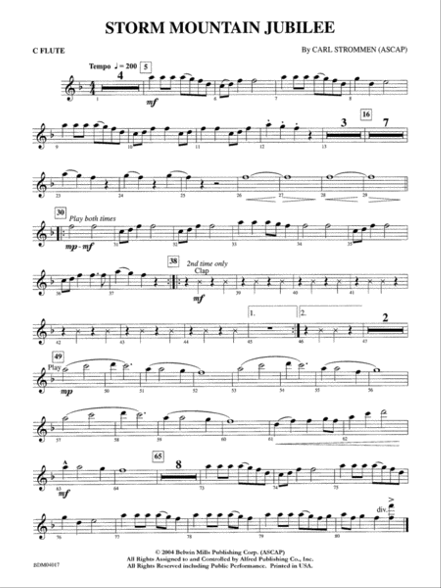 Storm Mountain Jubilee: Flute Concert Band scores gallery preview page 1