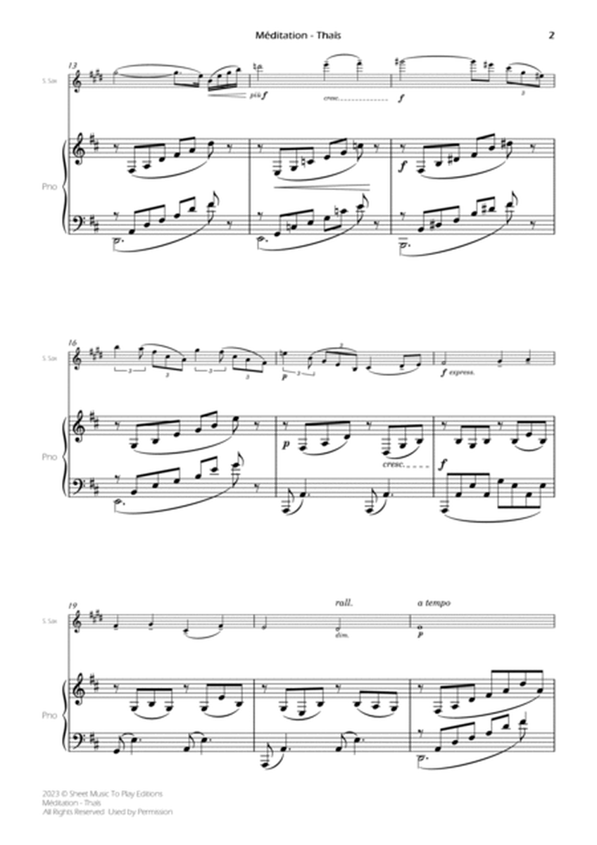 Meditation from Thais - Soprano Sax and Piano (Full Score and Parts) image number null