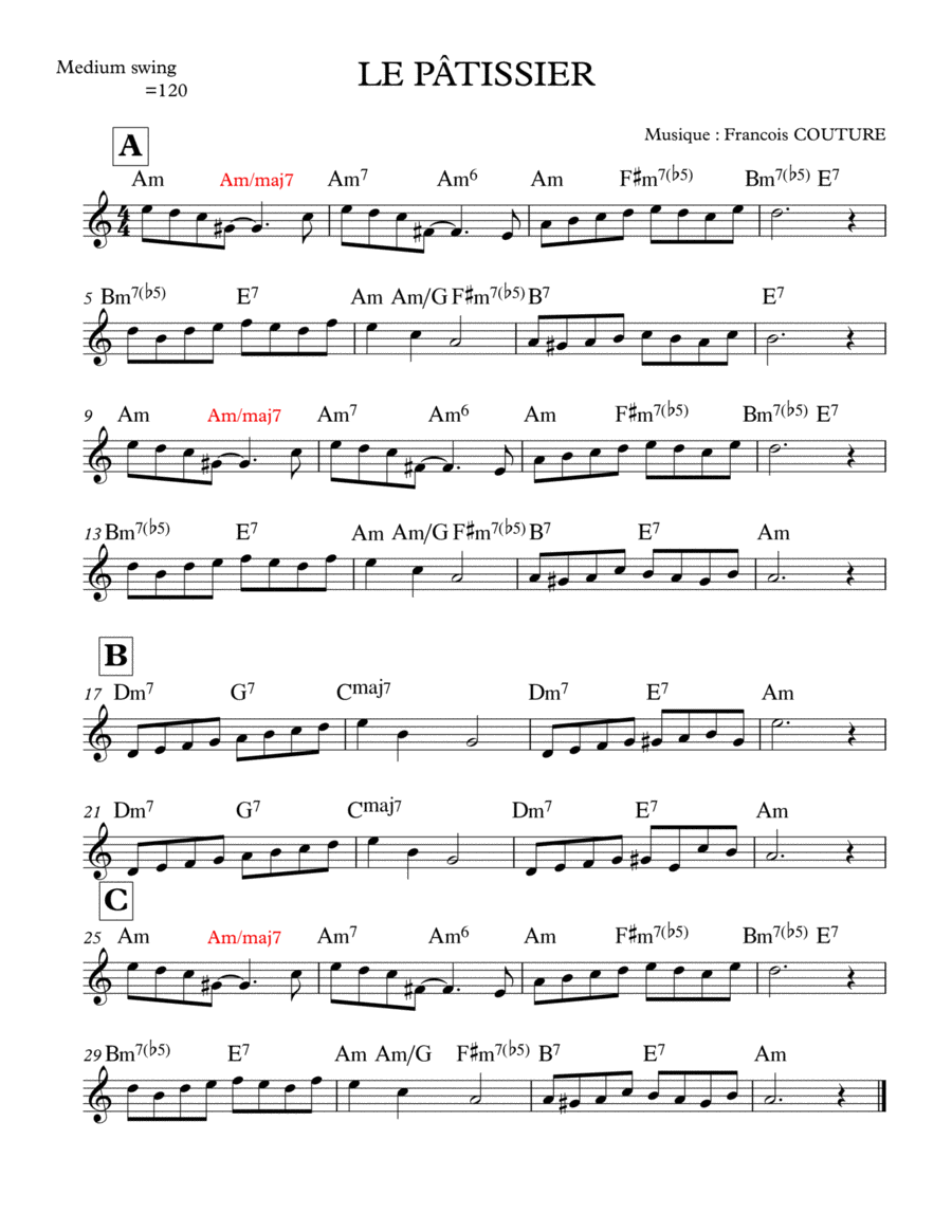 LE PÂTISSIER LE PÂTISSIER Piano scores gallery preview page 1