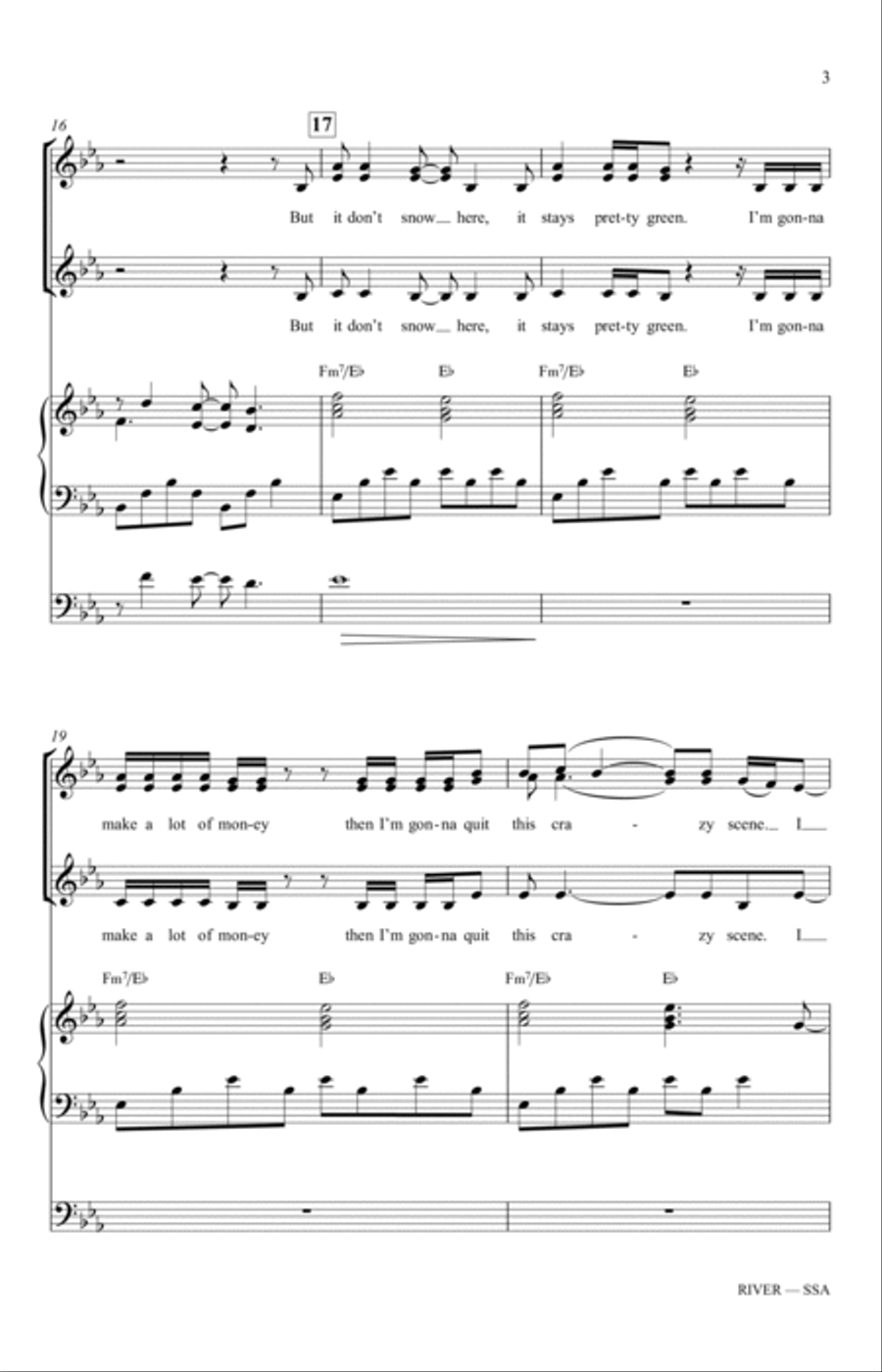 River (arr. Mac Huff) SSA scores gallery preview page 3