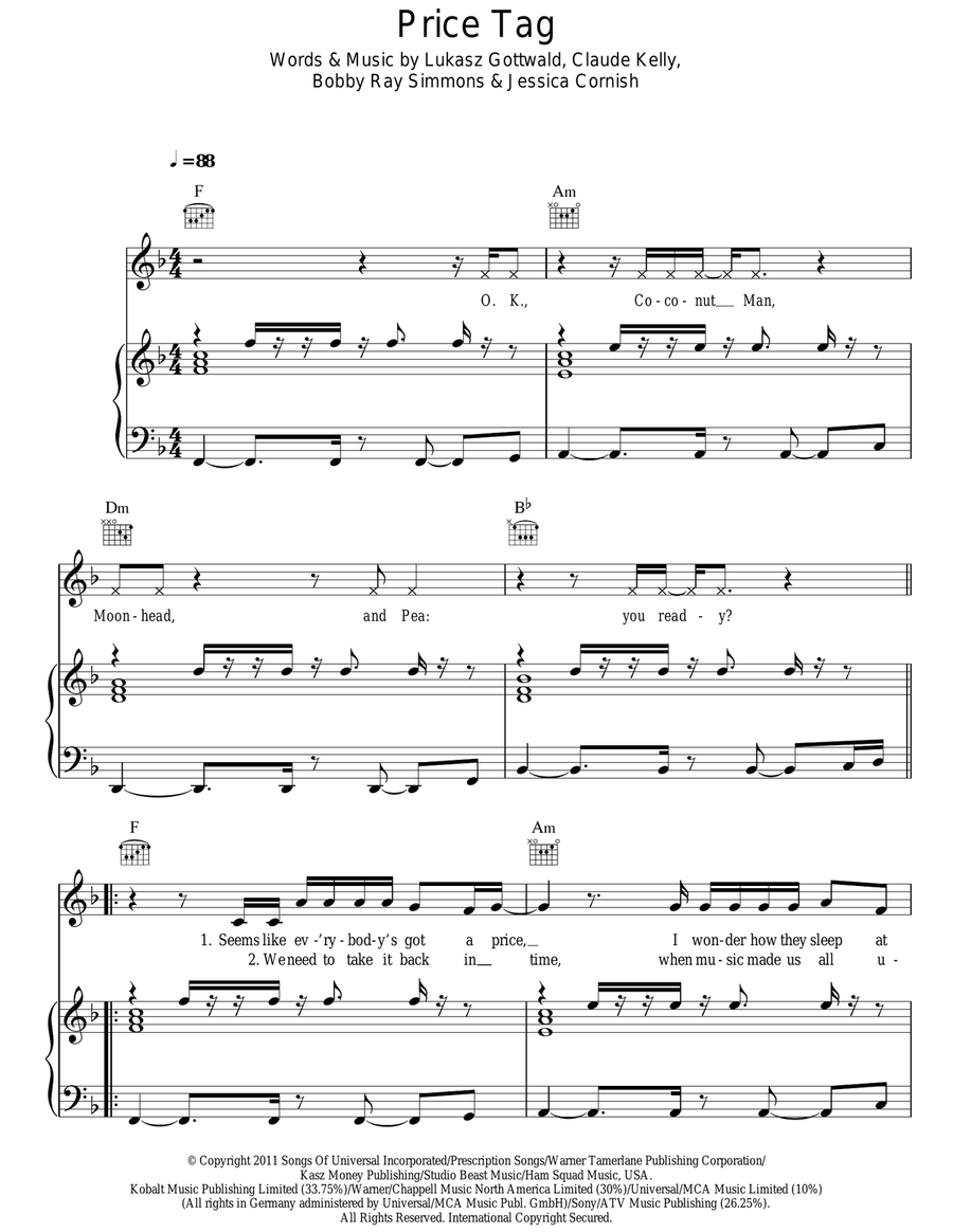 Price Tag Acoustic Guitar scores gallery preview page 1