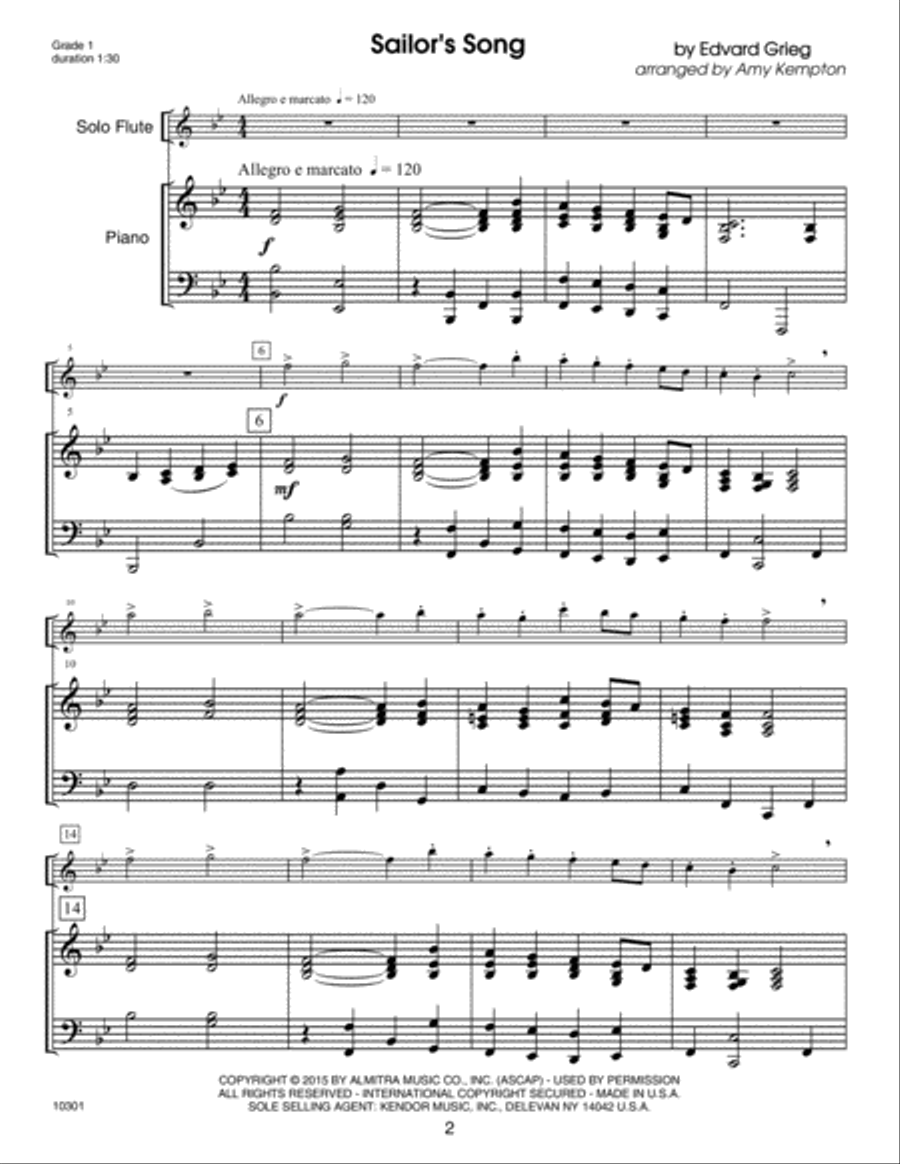 Kendor Debut Solos - Flute - Piano Accompaniment Flute Solo scores gallery preview page 2